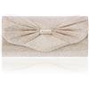 Adoptfade Pochette da donna chic da donna, piccola borsa da sera da sposa, pochette da donna, Champagne
