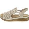 Rieker 62741, Sandali con Zeppa Donna, Beige Argento Taglio, 38 EU