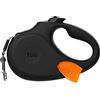 TUG Guinzaglio ovale a 360° retrattile per cani, senza grovigli, con dispenser per sacchetti di scarico integrato (piccolo, nero)