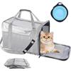 Vegena Trasportino Pieghevole per Gatti e Cani Con Ciotola, 42 x 27 x 28 cm (Grigio)