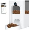 Bytelink Distributore Automatico Cibo Gatti con Telecamera di Sorveglianza, 4L Dispenser Crocchette Gatto, Gioco Laser, Programma di Alimentazione Personalizzato, 15S Registrazione Vocale, Doppia Alimentazione