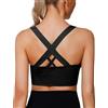 LAJERIN Reggiseno sportivo da donna, ad alto supporto, incrociato sulla schiena, imbottito, push-up, con coppe rimovibili, per allenamento e yoga, A-nero, M