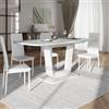 DEGHI Tavolo da pranzo allungabile 160-200 x 90 cm bianco - Ariston