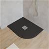 DEGHI Piatto doccia semicircolare sx 100x80 cm antracite effetto pietra riducibile - Liat