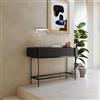 DEGHI Consolle 132x82h cm in legno nero craven e metallo nero con 2 cassetti - Kirki