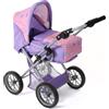 Bayer Chic 2000® Carrozzina combinata 3 in 1 Leni - Cuore viola - pieghevole, manico regolabile in altezza 43 - 67 cm, borsa per il trasporto - Bambole fino a 46 cm, a partire da 3 J