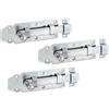 Alberts GAH-Alberts 115432 115395 - Chiavistello dritto, con maniglia a bottone e passante fissato, zincato giallo galvanizzato, piastra 120 x 44 mm, set da 3 pezzi