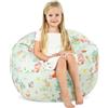 decalsweet Grande Poltrona a Sacco per Bambini con Cerniera, Pieghevole Sedia Sacchetto Sacco di Fagioli per Animali di Peluche per Ragazzi Ragazze Indoor Outdoor (No Filling), Animali Verdi del Prato