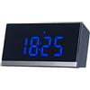 Infactory Alarm Clocks (Home & Kitchen) - Orologio da Comodino dimmerabile: Orologio da Tavolo LED Radio, Nero/Blu, dimmerabile, Sveglia (Radio Sveglia illuminata di Notte, Comodino Illuminato)