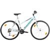 Multibrand Distribution Multibrand, PROBIKE 6th SENSE, 460mm, 26 pollici, Mountain Bike, 18 velocità, anteriore e posteriore Set parafango, per le donne, bianco-rosa (Bianco blu, 18 pollici)