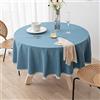 NINGHOME Tovaglia in cotone e lino, diametro: 160 cm, tovaglia rotonda in tessuto di cotone e lino copertura circolare per tavolo da pranzo in cucina decorazione da tavolo