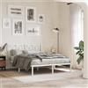 vidaXL Giroletto con Testiera Metallo Bianco 140x190 cm