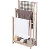 COSTWAY Portasciugamani in Legno da Terra, Porta Asciugamani a 3 Livelli con Mensola Inferiore, Dispositivo Anti-Ribaltamento, Supporto Leggero per Asciugamani da Bagno e Stanza Lavanderia (Bianco)