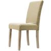 CASAbella Coprisedia Vesti Sedia Elasticizzato con Schienale 4 Pezzi Tinta Unita millerighe MOD. Iris (Beige)