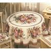 Confezioni.Giuliana Tovaglia copritavolo gobelin jacquard piazzato fiori BOUQUET classico 140x140/180/220/240 (Rotondo 180)