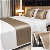 Generic Set di Runner da Letto e Cuscini abbinati, Sciarpe Runner da Letto Sciarpa da Letto per Hotel Biancheria da Letto Asciugamano da Letto Protezione copriletto di Fascia Alta a Pois ad Alta precisione
