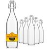 Bottiglia D'Acqua In Vetro Westcraft 750 Ml - Design Vintage Martellato, Tappo Ermetico In Acciaio, Grigio Viola, Lavabile A Mano