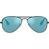 Ray-Ban 9506S, Occhiali da Sole Unisex Bambini, Nero (Black/Blue Mirror), 50