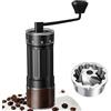 CEVING Mini macinacaffè manuale con 40 impostazioni regolabili, macinacaffè portatile a mano con capacità di 30 g, macina caffè in acciaio inox per viaggi, campeggio, ufficio, espresso, versare, ecc