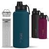 720°DGREE Borraccia termica 950ml "noLimit" + Infusore Frutta - Ermetica, adatta a bevande gassate - Tappo a vite - Ideale per bambini, scuola, ufficio, fitness e outdoor