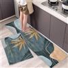Hoimlm Set di 2 tappetini per cucina, antiscivolo, per assorbire acqua e olio, set di tappetini da cucina, a prova di polvere per interni, 40 x 60 + 40 x 120 cm