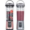 Ninja Blast Frullatore Portatile x2 530 ml, Coperchio Antiperdite e Beccuccio, Senza Filo, Ricaricabile, Frullati Proteici, Frulla Ghiaccio e Frutta congelata, Oro Rosa, Argento Metallico, BC151UKEUGV