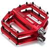 LYCAON Pedali per Bicicletta, Pedale per Bici Antiscivolo in Lega di alluminio CNC, CR-MO & Cuscinetti Pedali per BMX MTB 9/16 Pollici (Rosso)