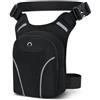 TESELOR Marsupio da Gamba Borsa Gamba Moto Uomo Donna Impermeabile Tattico Marsupio Sportivo Cosciale per Lavoro Viaggio Campeggio Trekking Cyling Outdoor (black)