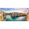 Lupia - Quadro moderno su Tela Canvas DEEP 65X143 cm, con paesaggi e localismi italiani, per casa, soggiorno, capezzale camera da letto, hotel, ufficio, PUGLIA - POLIGNANO A MARE