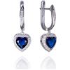 Namana Orecchini Pendenti a Cuore Blu Zaffiro in Argento 925 - Eleganti per Donna e Ragazza - Con Confezione Regalo
