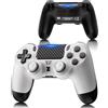 RUIZHI 1 Pezzi Controller Wireless per PS4 - Controller Playstation 4 compatibile con Pro/Slim/PC, Gamepad Joystick con Pulsante Turbo/Return/Doppia Vibrazione/6 Assi Giroscopio/Touch Panel, Bianco