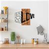 Wallity Elegante accessorio decorativo da parete in legno, 58 x 68 cm, 100% legno e metallo, noce e nero, design unico, perfetto per la decorazione della casa, 3,64 kg
