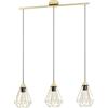Eglo lampada a sospensione Tarbes, a tre luci, in metallo in ottone