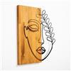 Wallity Elegante accessorio decorativo da parete in legno, color noce e nero, 51 x 58 cm, 50% legno (3 cm) e metallo (1,5 mm) | Unique Texture & Color Variations