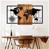Wallity Elegante accessorio decorativo da parete in legno, 70 x 121 cm, 100% vero legno (3 cm) e metallo (1,5 mm), finitura unica noce e nera, perfetto per qualsiasi spazio