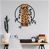 Wallity Elegante accessorio decorativo da parete in legno, noce e nero, 56 x 56 cm, 100% legno e metallo (1,5 mm), varianti di colore uniche per la decorazione della casa elegante