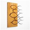 Wallity Elegante accessorio decorativo da parete in legno, color noce e nero, 52 x 58 cm, 50% legno (3 cm) e metallo (1,5 mm) | Unique Texture & Color Variations