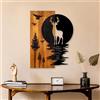 Wallity Elegante accessorio decorativo da parete in legno, noce e nero, 43 x 58 x 3 cm, 100% legno (3 cm) e metallo (1,5 mm), design unico per arredamento elegante della casa