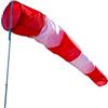 FLAGLY Sacco a vento Premium per esterni, indicatore di direzione del vento in rosso e bianco, 180 x 30 x 15 cm, per cestino a vento con diametro di 30 cm, prodotto in Germania, pantaloni a vento da