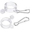 PATIKIL 2 Pacchetti Bandiera Asta Anello Clip con Fisso Gancio Anti Avvolgi Plastica Asta Montaggio Anelli per Bandiera Trasparente