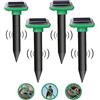 HARIKIKI 4 Pezzi Repellente ultrasuoni per Gopher, Serpenti per Giardino Dissuasori per topi, Scaccia talpe, Anti talpe Solare
