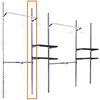 TOT ELECTRIC Kit fai da te arredo per negozio modulare componibile parete attrezzata montante con barra appenderia appendiabiti per cremagliera ganci per blister reggi mensola (Montante Cremagliera 240cm)