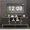 DEZAGCE Credenza con 2 ante e 1 cassetto, armadietto con 5 gambe di supporto in metallo, credenza con spazio aperto, nero, soggiorno, cucina, camera da letto, 140 x 40 x 56 cm, MDF