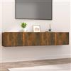 prissent Mobili Porta TV 2 pz Rovere Fumo 80x30x30 in Legno Multistrato Parete Attrezzata Soggiorno Set Mobile TV Soggiorno Mobile TV Moderno Ampio Spazio Per Riporre Riviste DVD O Altri Oggetti
