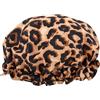 SMUG Cuffia da doccia impermeabile con fodera elastica, tre stampe disponibili, per doccia, cucina, salone spa, sonno, trucco, cuffia da doccia da donna, capelli lunghi e corti, leopardata