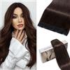 S-noilite Extension Capelli Veri Clip, One Piece Naturali Extension Capelli Veri, Estensioni Dei Capelli Umani Clip, 5 Clips Extension Capelli Clip, 40cm 45g Nero Marrone Scuro Extension Capelli #2