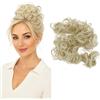 CAISHA XXL Posticcio Capelli Elastici Acconciature Da Sposa Voluminoso Riccio Chignon Biondo Platino HW8