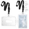PaiLeWei Titolari di carte d'identità con portachiavi, porta badge rigido trasparente, per ufficio del titolare della carta d'identità, scuola, carte di credito ID, clip ID, supporto Pass (2 Pcs Lanyard)