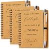 Sinmoe 3 Set Regali Colleghi Quaderno Penna, Classic, Color Legno | Quaderno Legami, Taccuini Motivazionali a Spirale, Penna a Sfera in Legno, Regalo per Colleghi, Giornata Insegnanti, Natale