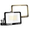 Willpower 2PCS Faretto LED Esterno 100W 10000LM, Faro LED con Spina Proiettore LED 3000K Bianco Caldo IP66 Luce di Sicurezza a LED Illuminazione per Garage Giardino Cortile Patio Piazza Officina